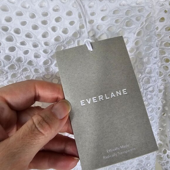 Everlane The Eyelet Cotton Blouse S White Coquette Feminine Cottagecore NWT - Picture 5 of 12